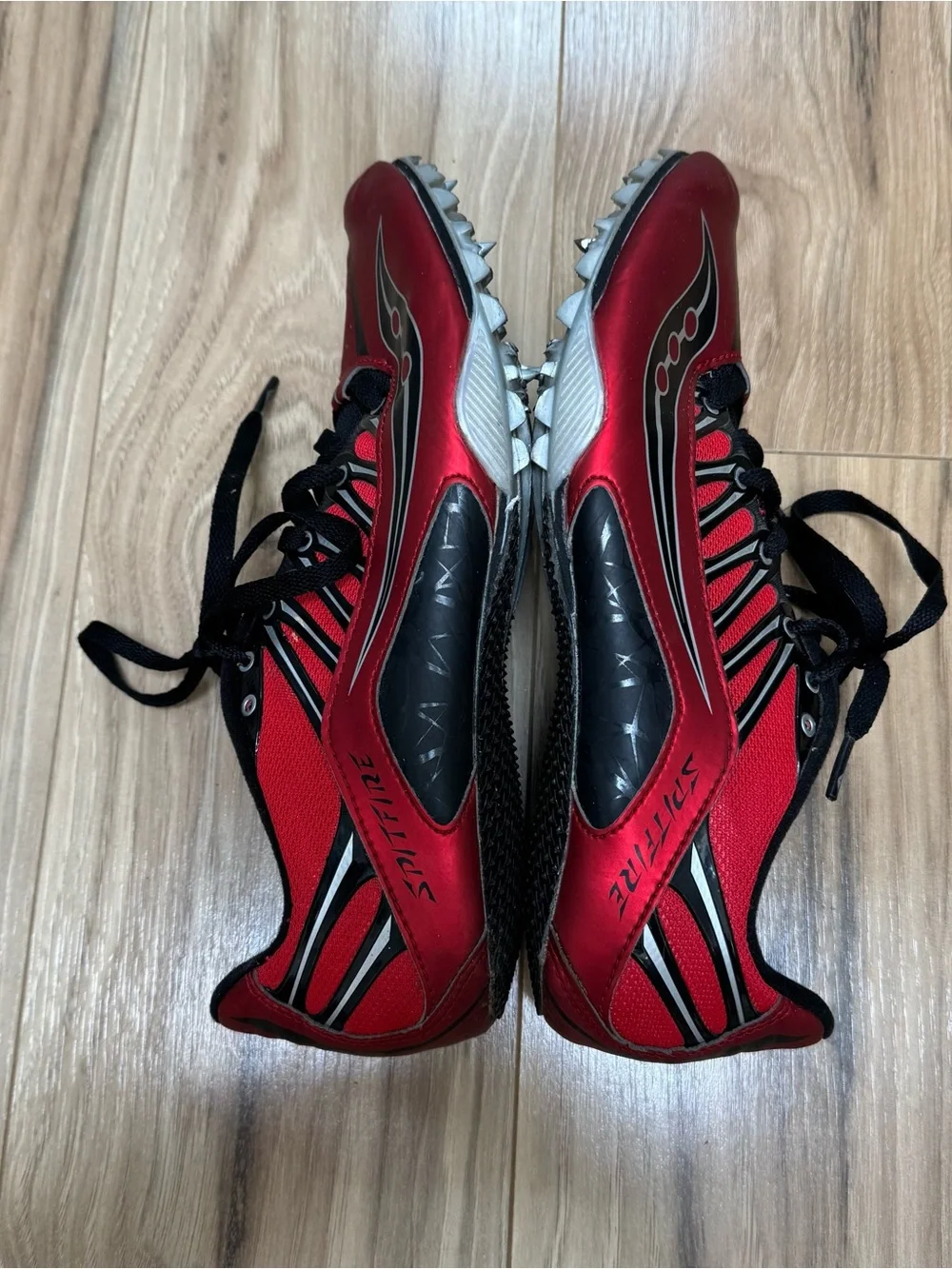 Saucony Spitfire Men's Track & Field Cleats Red & Black Sprint Racing Size 10